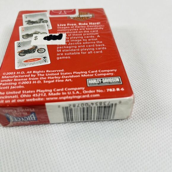 Harley-Davidson Motorcycles Playing Cards Full Deck Bicycle Scott Jacobs 2003 - Picture 3 of 3